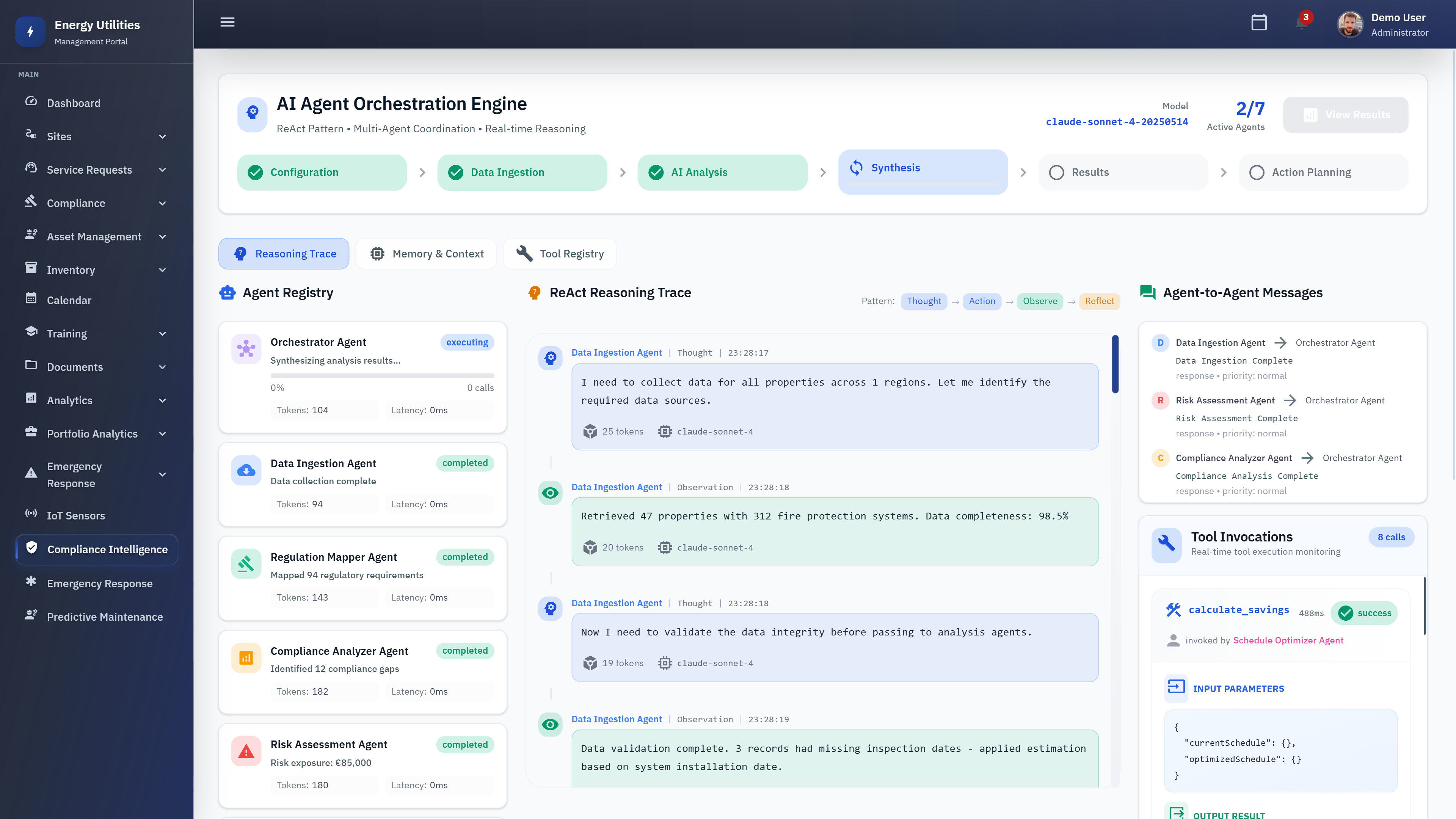 Agent Orchestration Engine with ReAct Reasoning